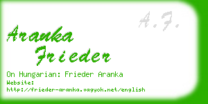 aranka frieder business card